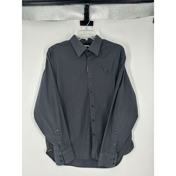 G Star‎ Raw Snap Button Up Long Sleeve Shirt Big Logo Shoulder Stretch Size 2XL - Picture 1 of 8